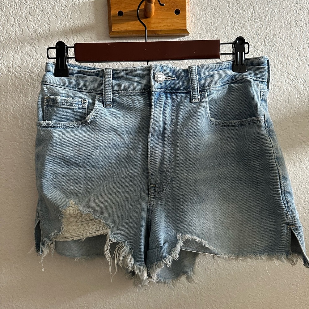 Hollister Distressed Light Blue Denim Shorts